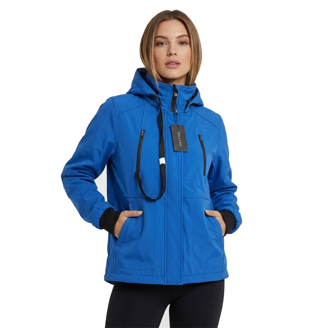 Women's Parka Jacket, Faux Fur Hood, Drawstring Waist, 100% Polyester, Zip Pockets, Charcoal Grey and Navy Blue, Sizes Large and XL